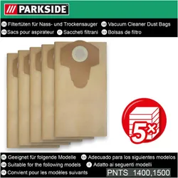 Parkside Staubsaugerbeutel Papierfilterbeutel 30 L 26386 8108