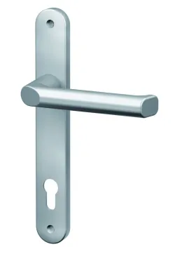 1/2-Schmalrahmen-Drücker-Garnitur rund Alu Silber PZ 92/8 mm 4026434113297