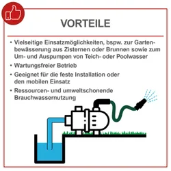 Gartenpumpe GP1400JET Scheppach 33083 8227