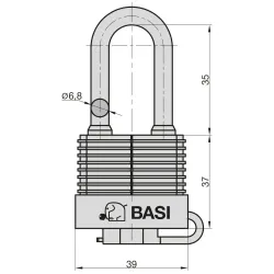 BASI Vorhängeschloss Outdoor-Schloss hoher Bügel 12945 3280