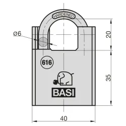 BASI Vorhängeschloss Vorhangschloss 12870 3255