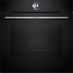 BOSCH Dampfbackofen Serie 8 HSG7261B1 Einbau-Dampfbackofen Schwarz mit Teleskopauszug nachrüstbar 4242005327171