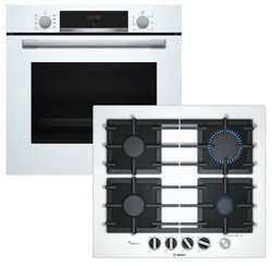 BOSCH Backofen-Set weiß EcoClean Schnellaufheizung + 4262429945027