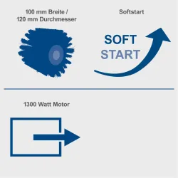 Satiniermaschine MRS1300 Scheppach mit Messingdrahtbürste 24171 7447