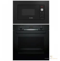 BOSCH Backofen-Set Einbau Backofen und Mikrowelle Schwarz BEL623MB3 0654170032585