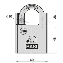 BASI Vorhängeschloss Vorhangschloss 12876 3258