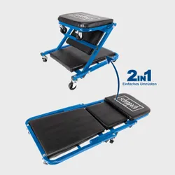 2-in1 KFZ-Rollliege Scheppach KFZ Rollbrett Werkstatthocker 37340 11390