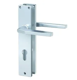 Langschild-Drücker-Garnitur ZB 4100 Alu F1 eckig Profilzylinder 4026434079333