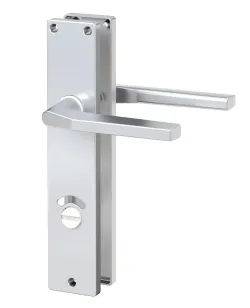 Langschild-Drücker-Garnitur ZB 4100 Alu F1 eckig WC 4026434079357