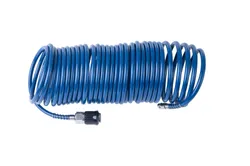 Scheppach Kompressor Schlauch Druckluftspiralschlauch blau mit Schnellkupplung 4014915232094