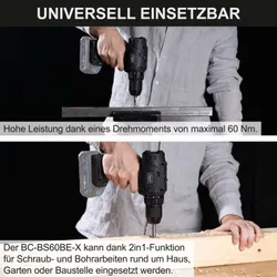 Akku-Bohrschrauber BC-BS60BE-X scheppach black 26644 8179