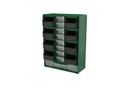 PARKSIDE® Kleinteilemagazin 17 Fächer dunkelgrün 4335754085413