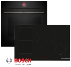 BOSCH Induktions Herd-Set HBG7341B1 Autark Schwarz 0654170031922