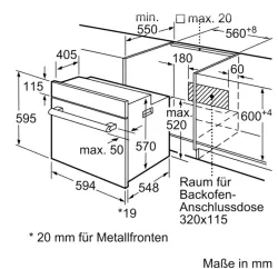 BOSCH Backofen Einbau-Backofen HBF114ESO Edelstahl 20923 6251