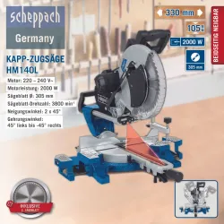 Kapp-, Zug- und Gehrungssäge HM140L 4046664097099