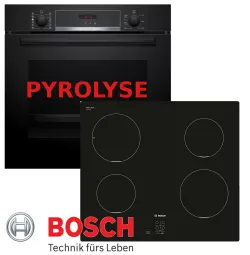 BOSCH Induktions Herd-Set Pyrolyse Schwarz 0654170031588