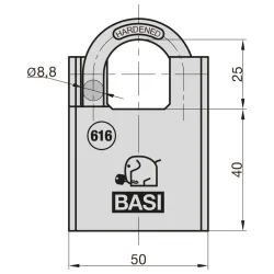 BASI Vorhängeschloss Vorhangschloss 12879 3256