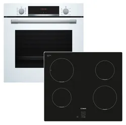 BOSCH Backofen-Set weiß HYDROLYSE Schnellaufheizung + 4262429944365