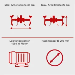Elektro Motorhacke MTE380 Scheppach 3117 735