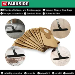 Parkside Staubsaugerbeutel Papierfilterbeutel 20 L 7081411726454