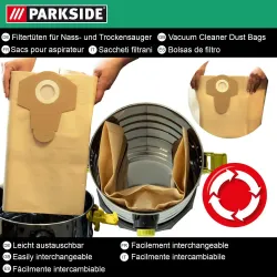 Parkside Staubsaugerbeutel Papierfilterbeutel 20 L 13220 3361