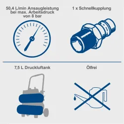 Kompressor HC10-Twin Scheppach ölfrei & Wartungsarm 2248 541