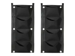 PARKSIDE® Vlies-Pflanzsack Set 2tlg. Wand-Pflanzsack Schwarz 4052916217603