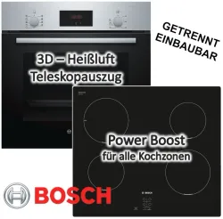 BOSCH Induktions Herd-Set BOSCH Backofen Teleskopauszug 10707 2848