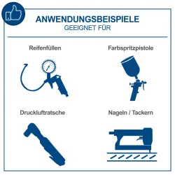 Kompressor HC06 Scheppach ölfrei inkl. 5-tlg. Zubehör & 5m Schlauch 4046664229377