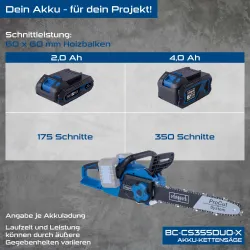 Akku-Kettensäge BC-CS355Duo-X - SET L2 scheppach 4046664265894