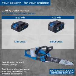 Akku-Kettensäge BC-CS355Duo-X - SET L2 scheppach 3104 728