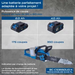 Akku-Kettensäge BC-CS355Duo-X - SET L2 scheppach 3103 728