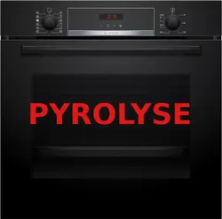 BOSCH Elektro-Herd-Set Pyrolyse Herdset Autark Backofen Serie 6 Schwarz 0654170032417