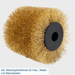 Satiniermaschine MRS1300 Scheppach mit Messingdrahtbürste 4046664197393