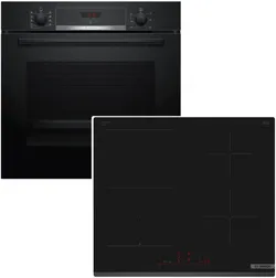 BOSCH Backofen-Set EcoClean Teleskopauszug + Induktionskochfeld 32151 9698