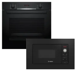 BOSCH Backofen-Set EcoClean + Mikrowelle Schwarz 4262429944990