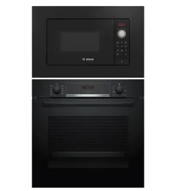BOSCH Backofen-Set EcoClean + Mikrowelle Schwarz 4262429944990