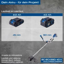 Akku Freischneider Rasentrimmer BC-BCH380/40 Scheppach 24940 7695