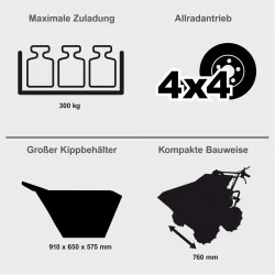 Dumper RD300-BE Scheppach Black 25252 7787