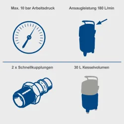 Kompressor HC35V Scheppach ölfrei & wartungsarm 614 198