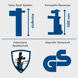 Holzspalter stehend Compact 15t scheppach 400V 25597 7904
