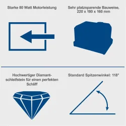 Bohrerschleifer DBS800 Scheppach 4046664063957
