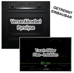 BOSCH Backofen-Set Pyrolyse + Beko Induktionskochfeld 4262429946307