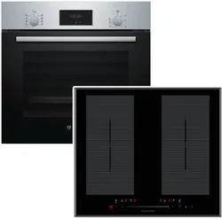 BOSCH Flex-Induktions-Herd-Set Backofen 3D-Heißluft + Wolkenstein Induktionskochfeld 4260567485955
