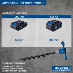 Akku Erdbohrer EB100-X Scheppach 20V Softgrip 955 271