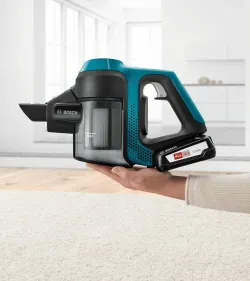 BOSCH Akku-Stielstaubsauger Unlimited 6 BKS6111P Laguna Blau Hygiene-Filter 4242005240265