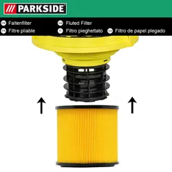 Parkside Flachfaltenfilter Nass-Trockensauger Lamellenfilter 27711 8451