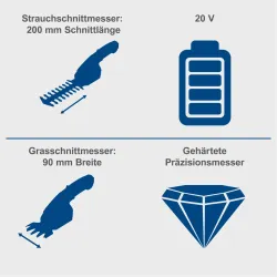 Akku-Gras & Strauchschere C-HTGS200-X Scheppach 2in1 3907 912