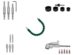 PARKSIDE® Scharnierlochbohrer / Lochsägen-Set / HSS-Schraubenausdreher / Winkel-Bithalter mit Bit-Set / Flexible Welle 100388841