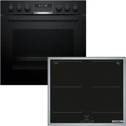 BOSCH Induktions Herd-Set HND677LS67 mit Backwagen 4242005498147